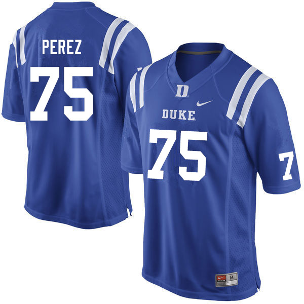 Duke Blue Devils #75 Calib Perez College Football Jerseys Sale-Blue